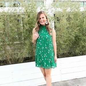 Green Floral Mini Dress